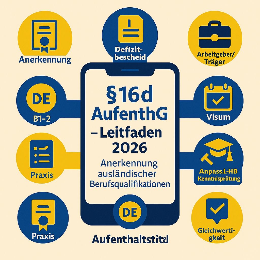 §16d AufenthG (Anerkennung ausländischer Berufsqualifikationen) – kompletter Leitfaden 2026